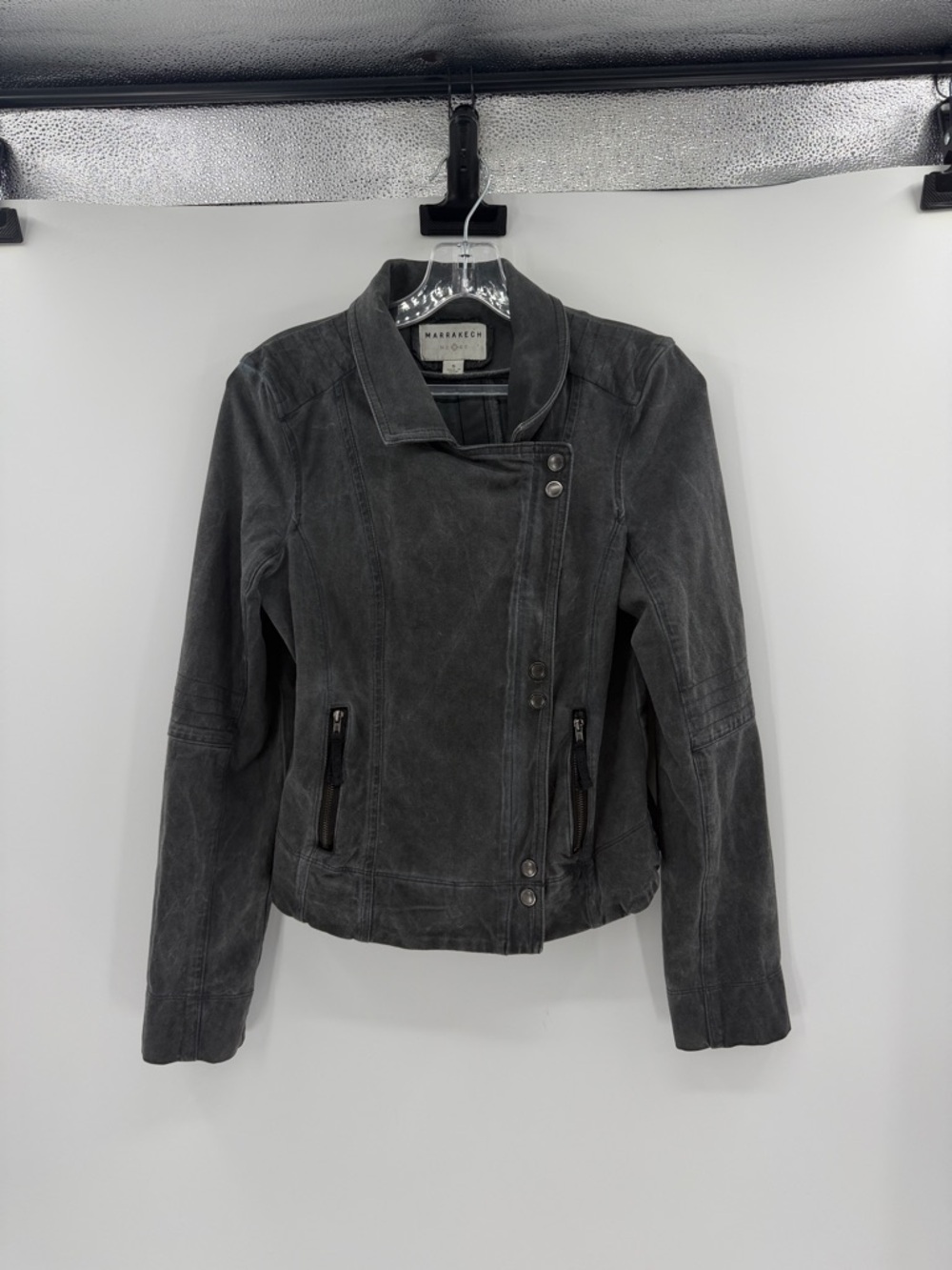 Marrakech Women's Moto Jacket - Washed Gray - Small